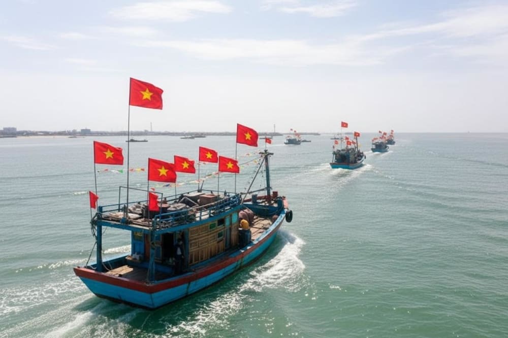 Người d&acirc;n Sa Huỳnh tổ chức lễ hội cầu ngư ra khơi v&agrave;o đầu xu&acirc;n thu h&uacute;t lượng lớn du kh&aacute;ch